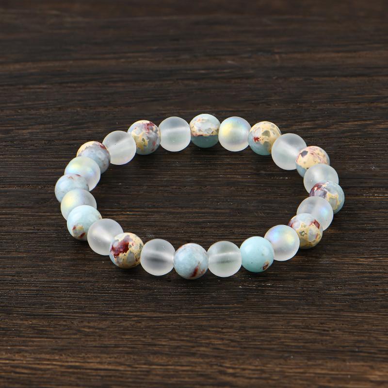 1pc Healing Quartz And Sea Sediment Bead Bracelet, Men & Women's Energy Balancing Bracelet For Prosperity, Peace, Clarity & Abundance