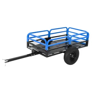 1500 Lbs Heavy Duty Dump Cart 15 Cu Ft Tow Behind Utility Trailer, Quick Release Dump with Removable Sides, All-Terrain Pneumatic Tires for ATV UTV Lawn Mower