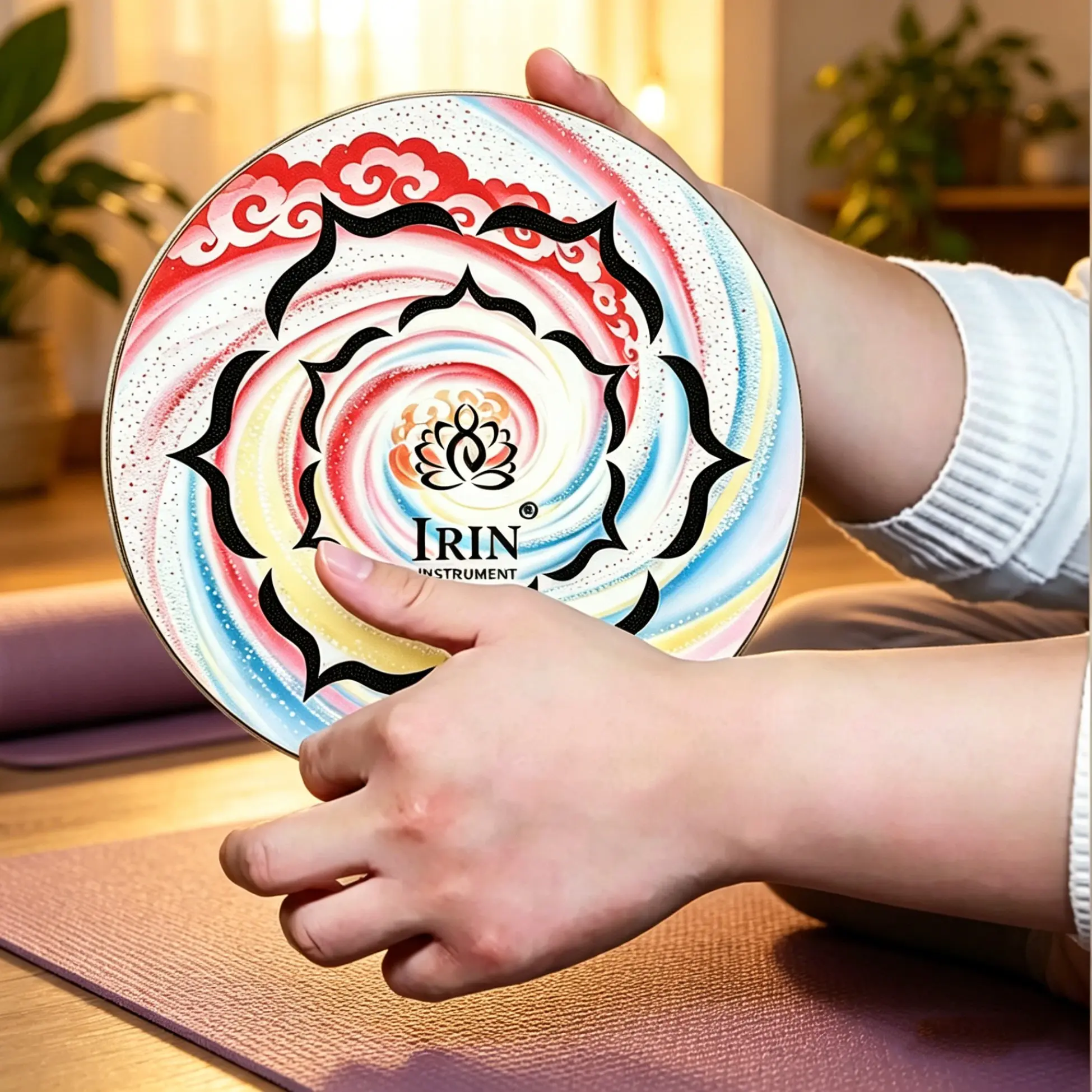 Irin Natural Birch Log Drum, 8/10/12 Inch, Rich Sound Therapy Hand Drum, Yoga Meditation Stress Relief, Leisure Percussion Instrument