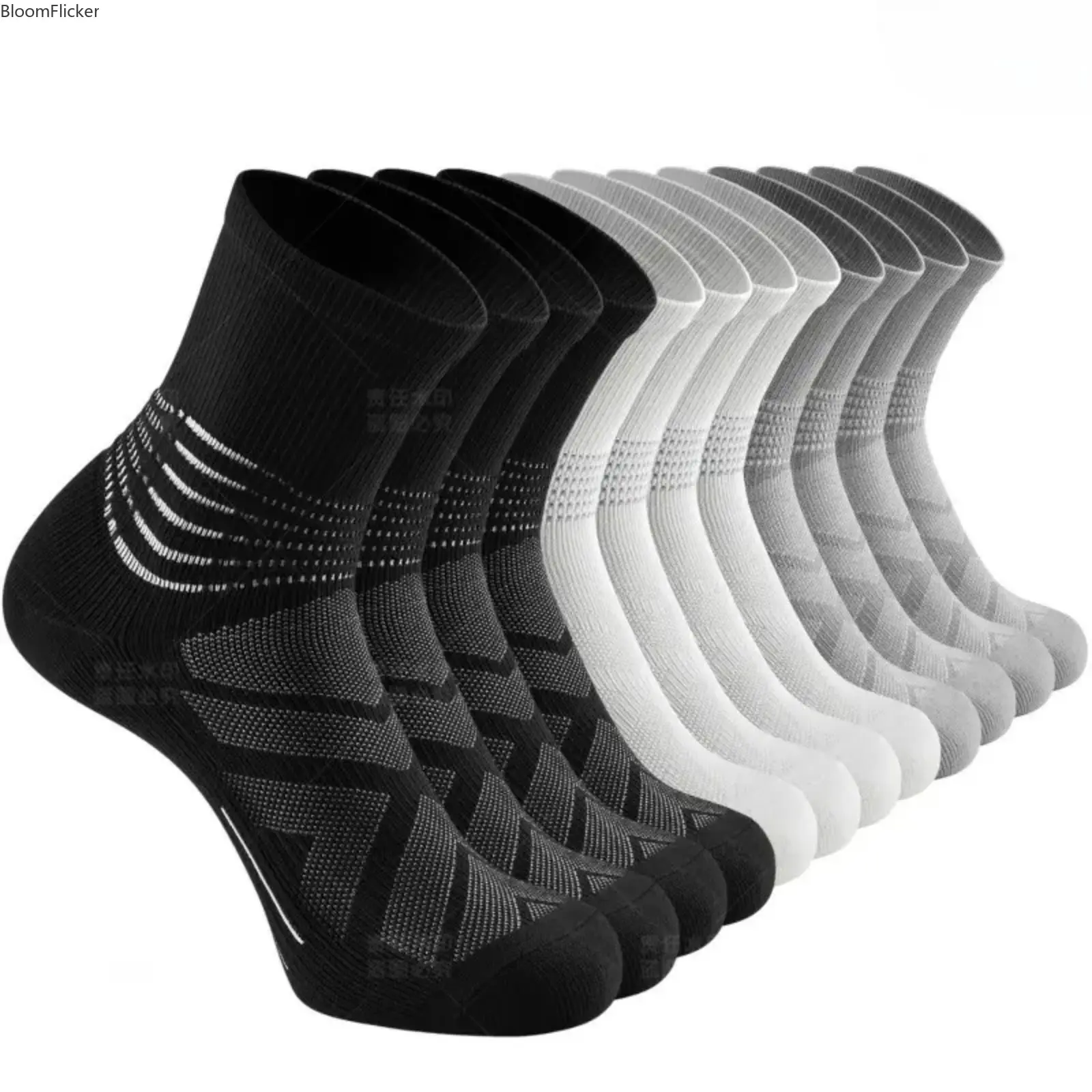 6pcs Men’s Mid-Calf Athletic Socks, Thick Non-Slip Elite Basketball Socks, Breathable Sweat-Wicking Sport Hosiery, Durable Cushioned Training Socks for Basketball, Running, Gym Workouts, Outdoor Sports & Spring Summer Daily Training Wear