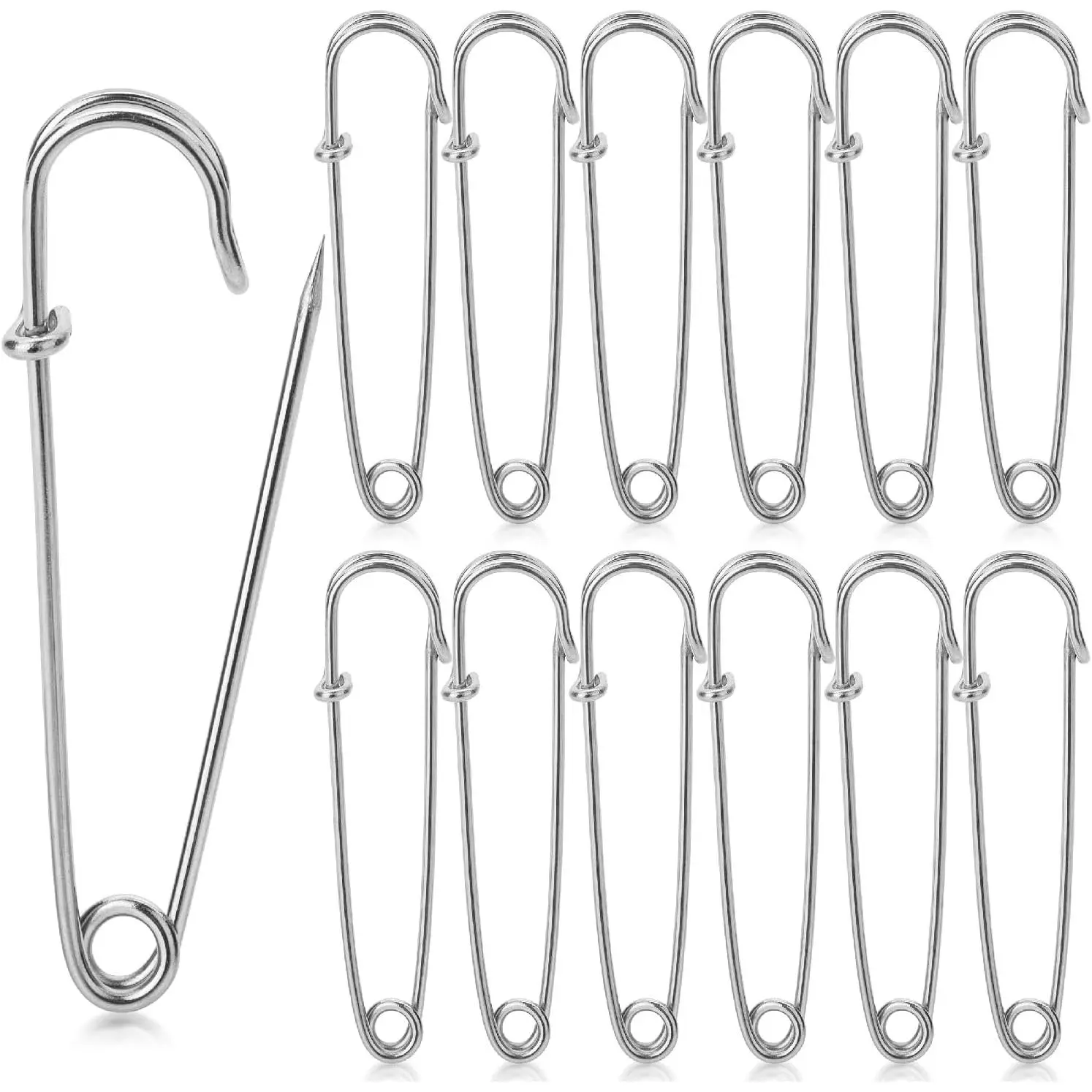 - Safety Pins (Upgraded), 2.3", 12 Pack, , Safety Pin