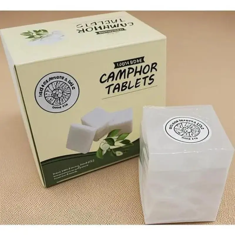 Refined Camphor Blocks for Aromatherapy |     100% Natural Odor Eliminator & Puja Essential, Reusable Incense Tablets, Premium Quality Alcanfor for Home & Spiritual Use (200 grams)