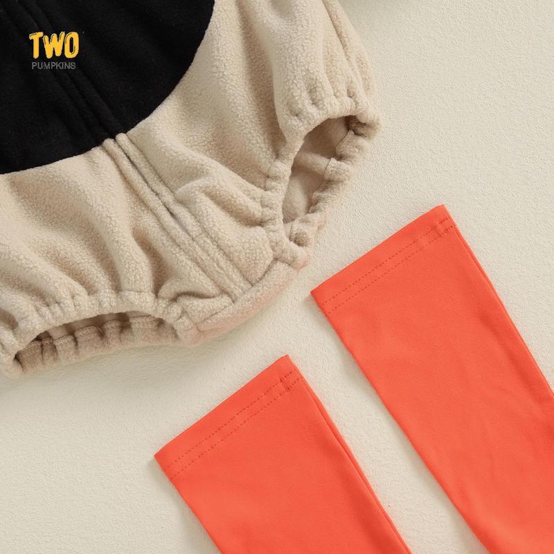 Baby Duck Costume, Sleeveless Hooded Zipper Closure Romper with Leg Warmers Halloween Cosplay Costume