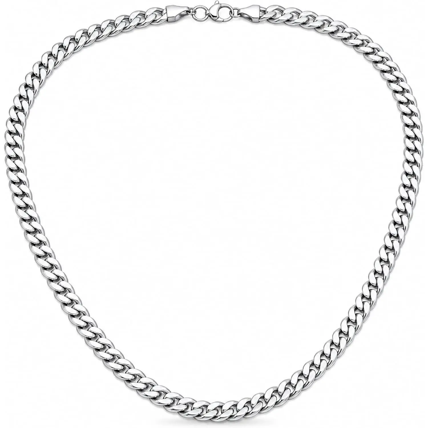 High Polish 5mm Cuban Link Chain for Men, Stainless Steel Curb Chain Necklaces for Male Wear, Multi-Size 18/20/22/24/30 in for Special Events