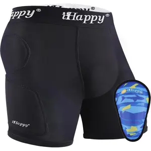 Boys Padded Sliding Shorts with Soft Protective Athletic Cup for Baseball Football Lacrosse