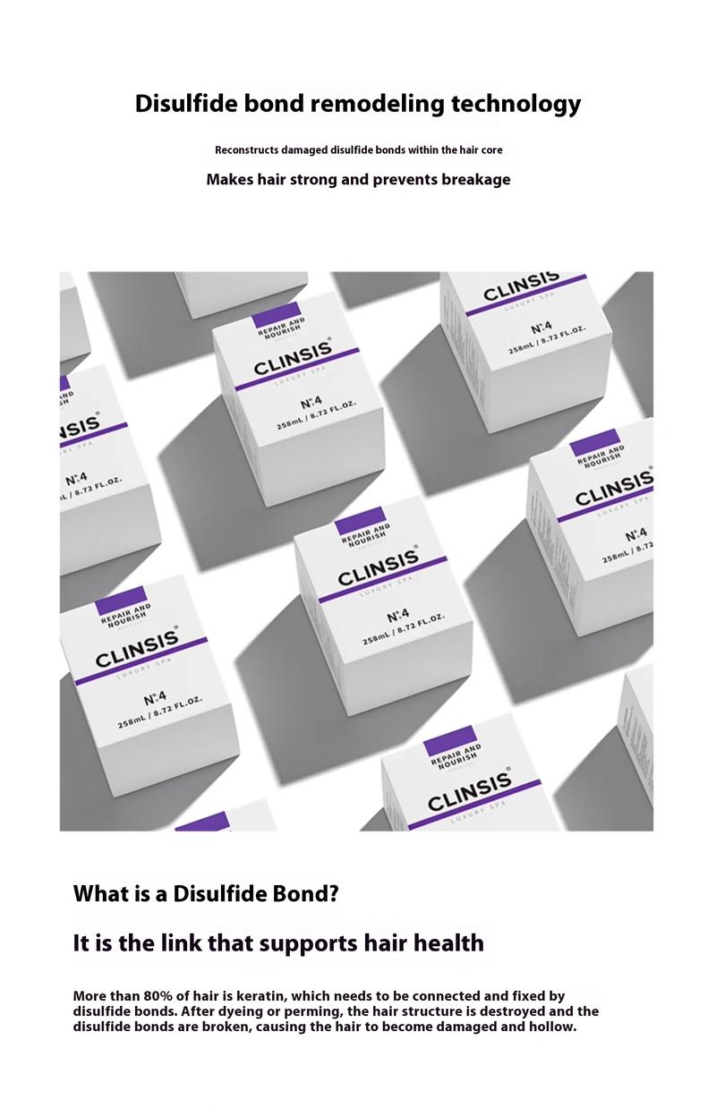 CLINSIS Nº4 Hair Mask - Luxurious Repair, Shiny Hair with Moroccan Argan Oil & French Marula Oil - 258ml - Nourish, Smooth, Repair, Long Lasting Fragrance Aroma Organic Protective Barrier Sandalwood Haircare Scent Salon Scented anti-Frizz Treatment