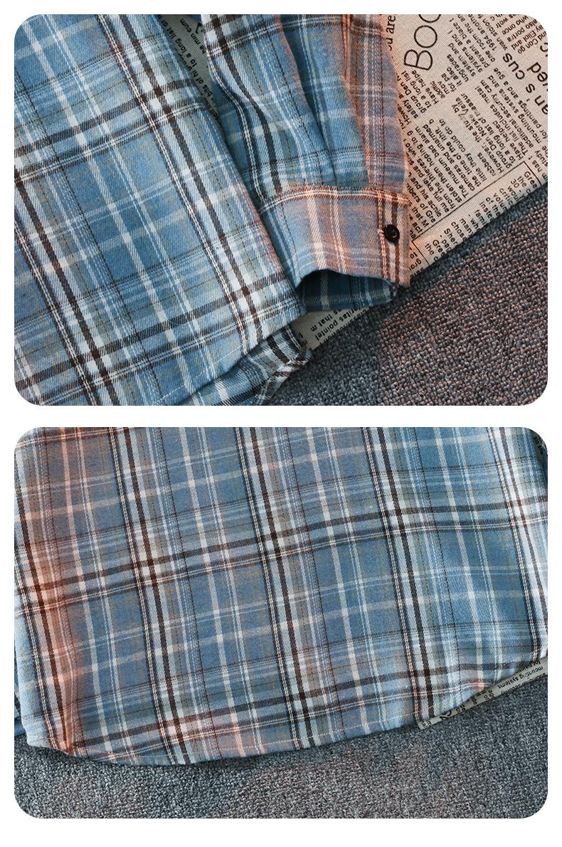 2026 Black and White Plaid Shirt Men's Fashion Casual Skin-Friendly Versatile Trendy Style 5color Options