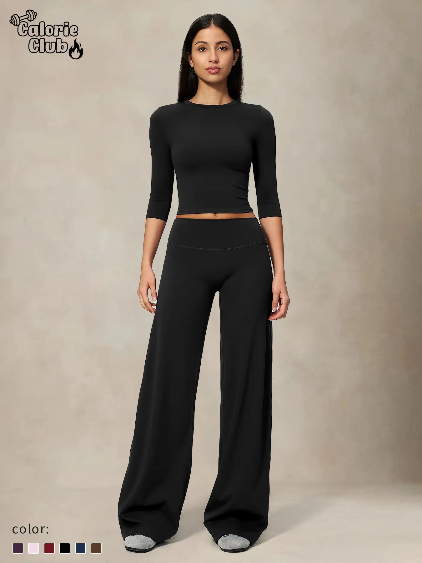 Women's Sportswear Shaping Top and Long Pants Set, Sculpting Workout Outfit, Mid- Sleeve Lift Butt Slim Waist, Casual Exercise, Comfortable and Stylish