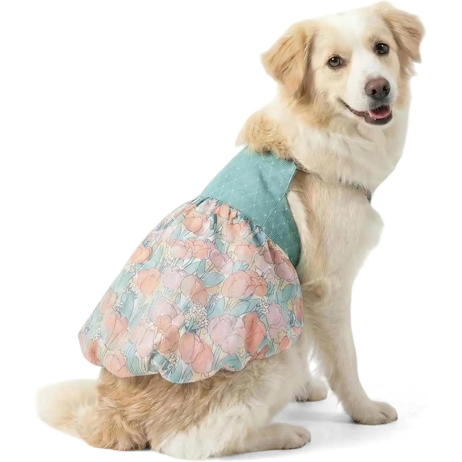 Dog Dress for Large Dogs Girls,Floral Dog Wedding Dress Birthday Easter Dresses,Spring Summer Dog Clothes for Bulldog Labrador Rottweiler (Pink, 6XL(Chest 32.2 inch))