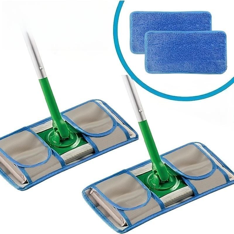 Reusable Microfiber Mop Replacement Pad, 2 Counts/set Washable & Durable Floor Mop Cloth, High Absorbency for Wet & Dry Cleaning