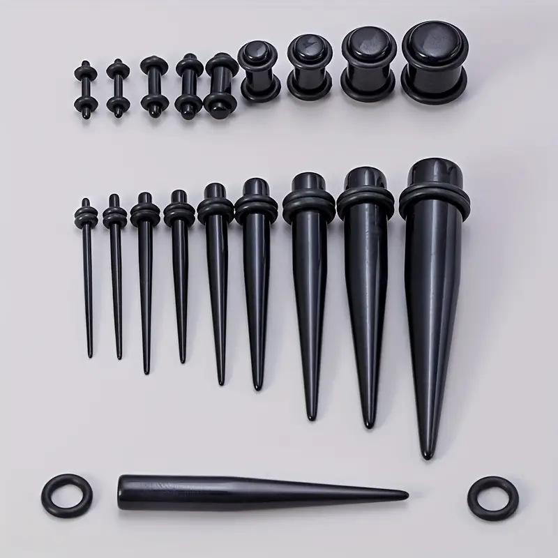 126Pcs Acrylic Taper Ear Stretching Kit, 14G-00G Ear Gauges Stretching Set with O-Rings, Hypoallergenic Ear Tapers for Piercing Stretching for Women Men