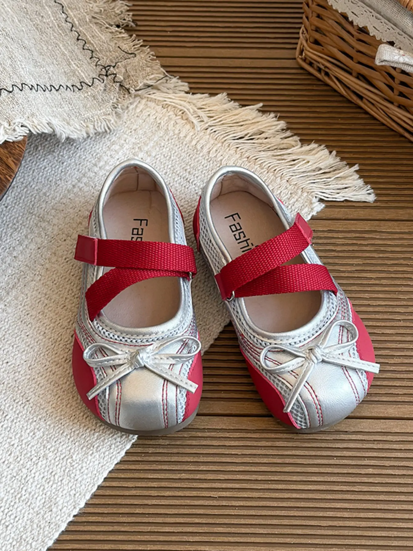 Girls' Bow Sandals, Breathable Mesh, Hollow Out Design, Soft Sole, Summer Casual Shoes, Comfortable and Stylish