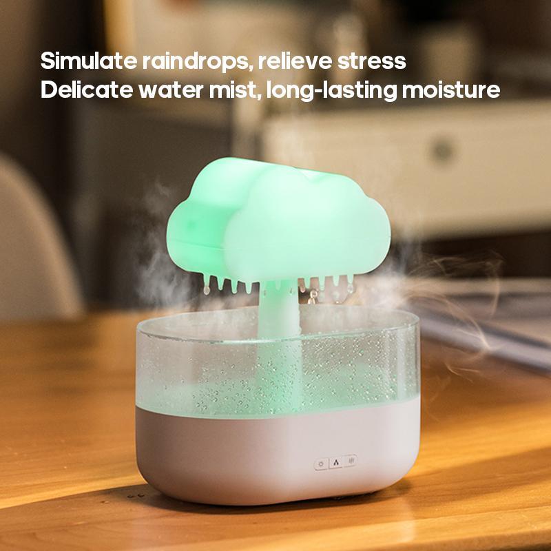 Rain Cloud Essential Oil Diffuser USB Powered, Simulated Rain Drops, Seven Color Lights, Ultrasonic Mist Humidifier for Home, Office Bedroom Holiday Atmosphere Gift