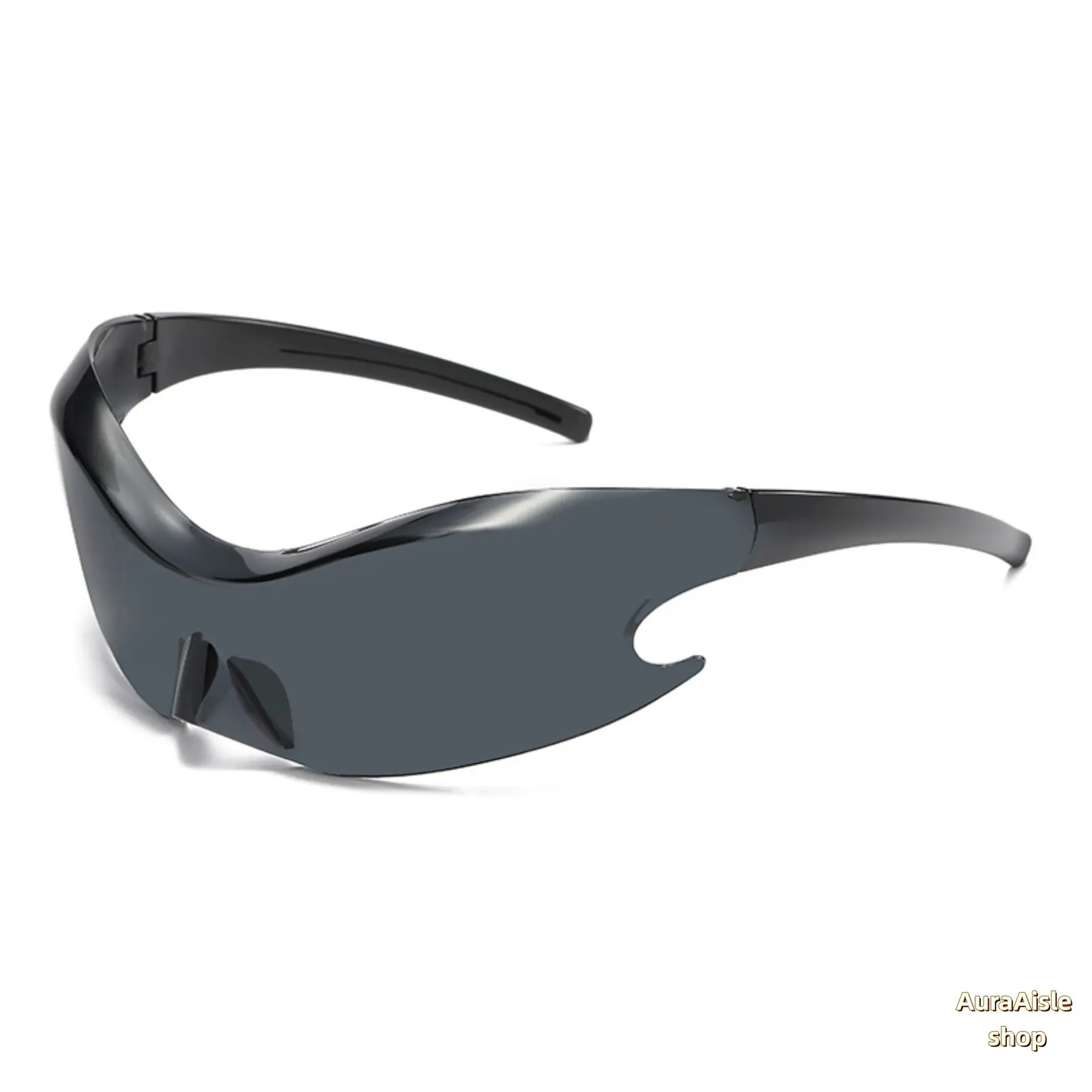 Unisex Alien Futuristic Wrap-Around Shield Sunglasses, UV Protected Viral Influencer Eyewear, Trendy Statement Accessory for Streetwear, Travel & Casual Wear