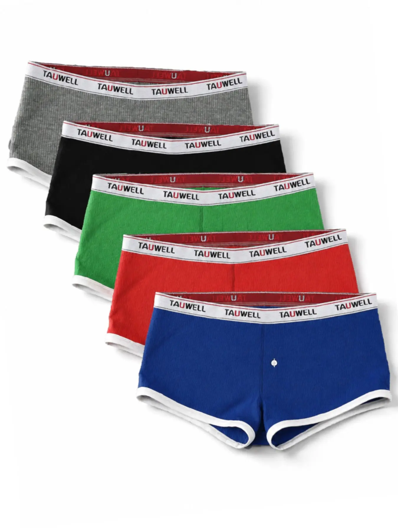 5-Pack Men's Low-Waist Boxer Briefs, Simple Style Solid Color Breathable Comfortable Sporty Casual Fitness Trunks, Soft and Trendy