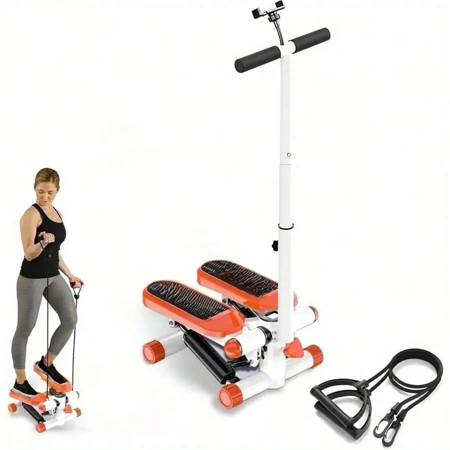 Portable Mini Stair Stepper with Resistance Bands Adjustable Height 330LB Fitness Machine For Home Gym Cardio Workout Equipment For Legs Toning Weight Loss Compact Stepper With Phone Holder