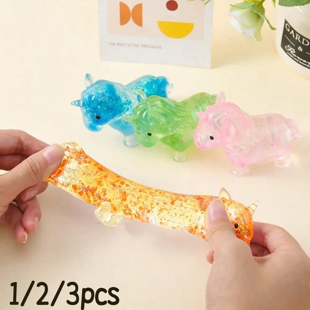 Slow Rebound Glitter Horse Stress Relief Toy, Stress Reliever, Squishy Fidgets, Horse Shape Squeeze Ball, Sensory Pressure Relief Toy, Birthday Gift, Random Style and Color