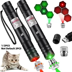 USB Rechargeable Star Projection Laser Pointer – Red & Green Light Sky Pattern Cat Toy, Multi-Use Pet Interactive Play & Office Presentation Flashlight, Outdoor Astronomy Pointer