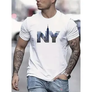 Men's NY - Crew Neck, Regular Fit, Durable Stretch, Ideal For Sports & Casual Wear