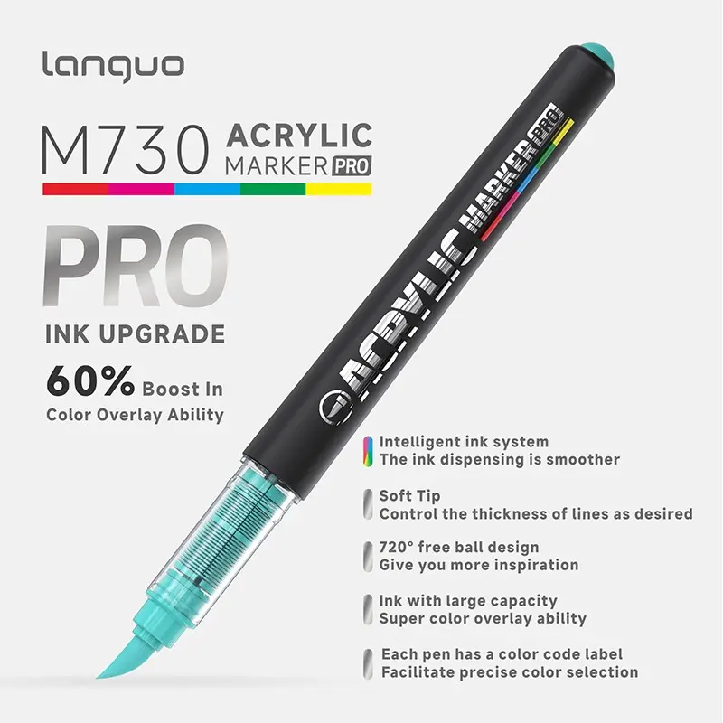 Blue Fruit 288 Colors Liquid Acrylic Marker Set, Large Capacity Layered Drawing Pens, Professional Art & DIY Craft Markers