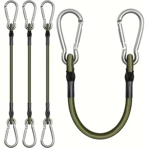 8mm Heavy Duty Elastic Bungee Cord with Metal Carabiner Hooks – Camping Rope, Luggage Tie Down Strap, Tent Tarp Fastener & Outdoor Cargo Gear