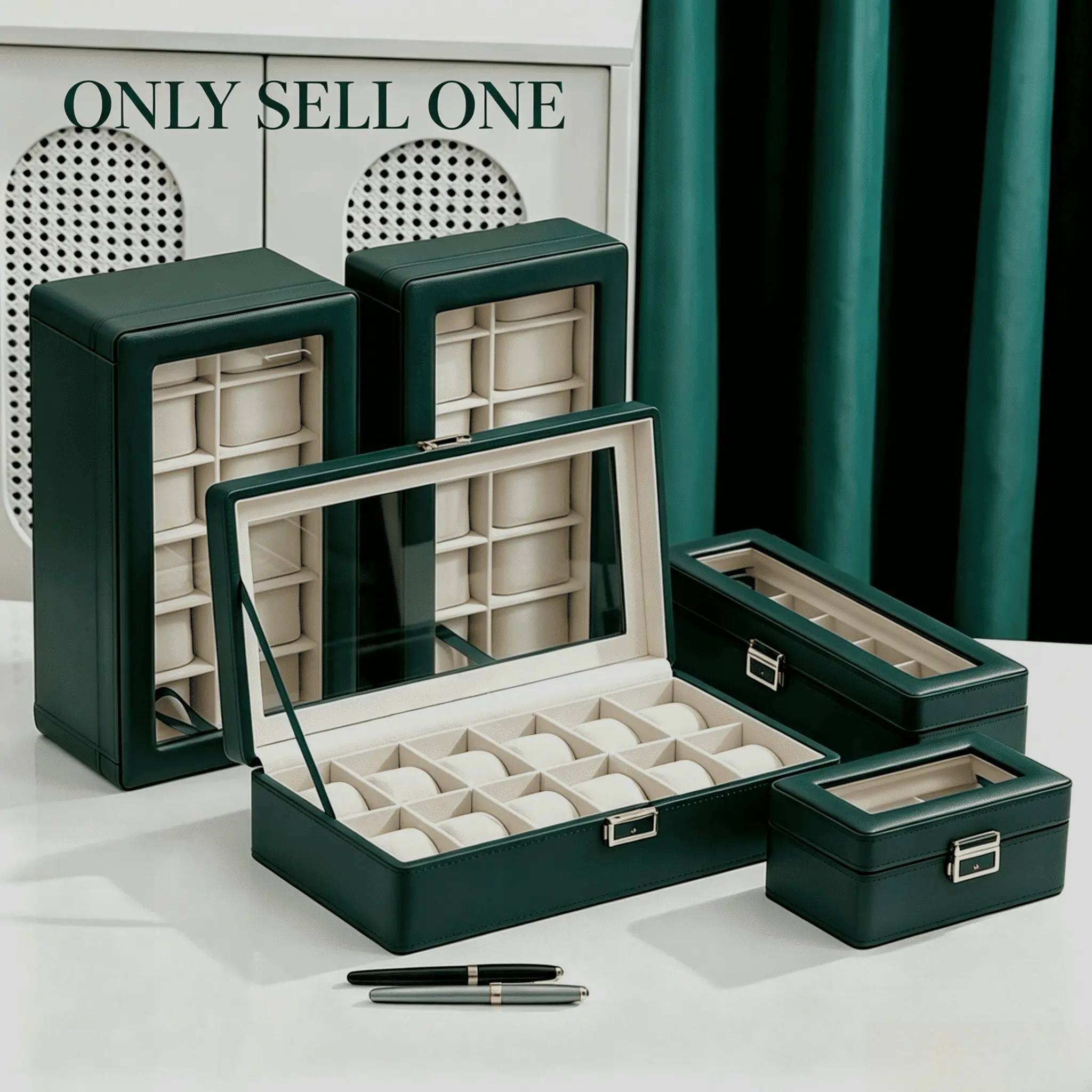 Vintage Ink Texture Watch Storage Box, Watch Organizer, Large Capacity Display Case, Ideal Gift for Gentlemen, Combines Storage and Decorative Appeal, Watch Jewelry Box