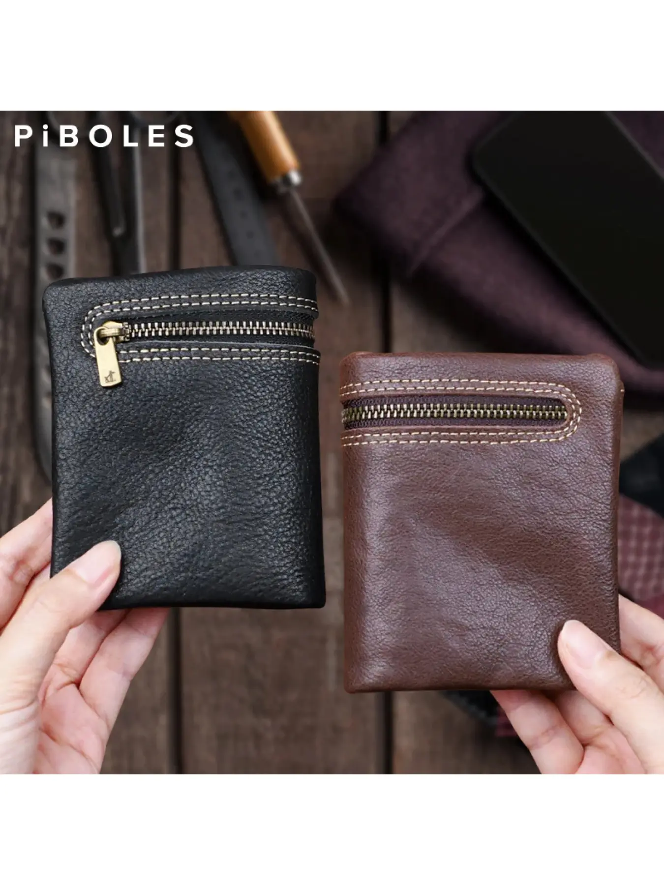 Men'S Short Wallet, Leather Zipper Ultra-Thin Miney Bag, Mini Walet, Cowhide Coin Purse, Coin Pouch