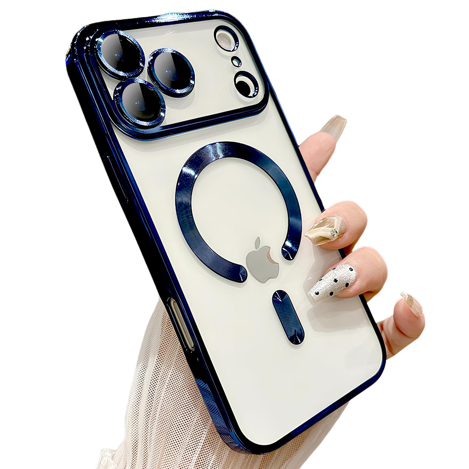 Magnetic for iPhone 17 Pro Max 16 15 14 13 Case Compatible with MagSafe Military Grade Drop Protection Full Camera Lens Protector Plating Soft Clear Phone Case for Women Men
