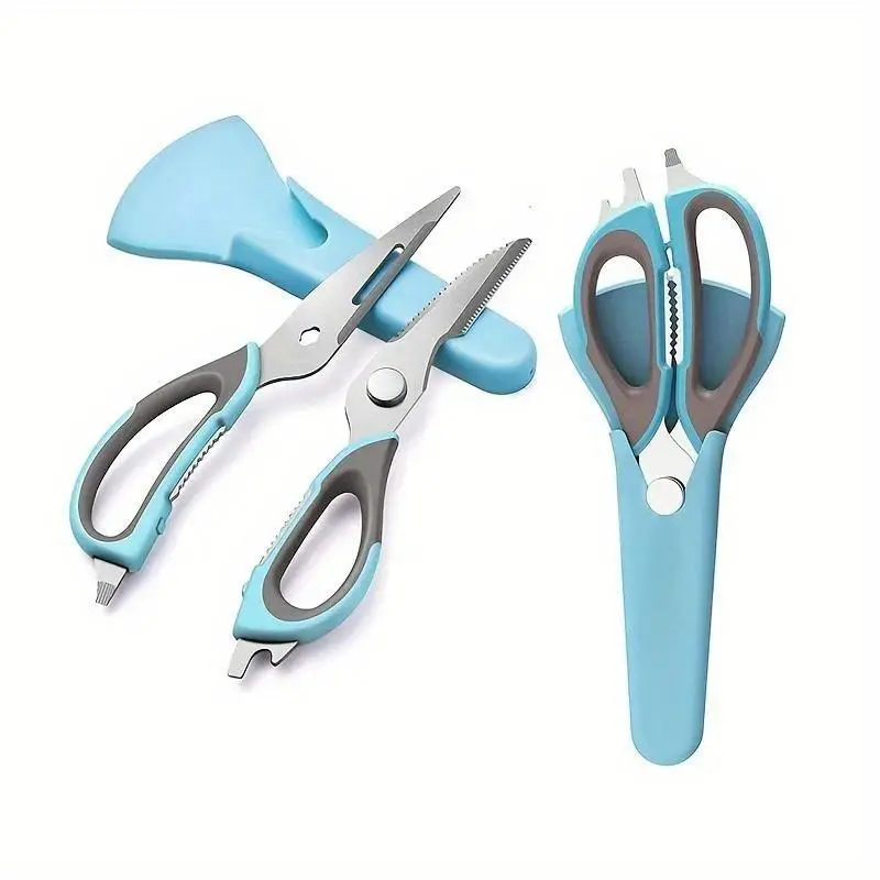Summerwins 7-in-1 Kitchen Scissors, Detachable Design Turns Scissors into Two Separate Knives, Heavy Duty Stainless Steel Kitchen Shears for Cooking BBQ & Food Prep