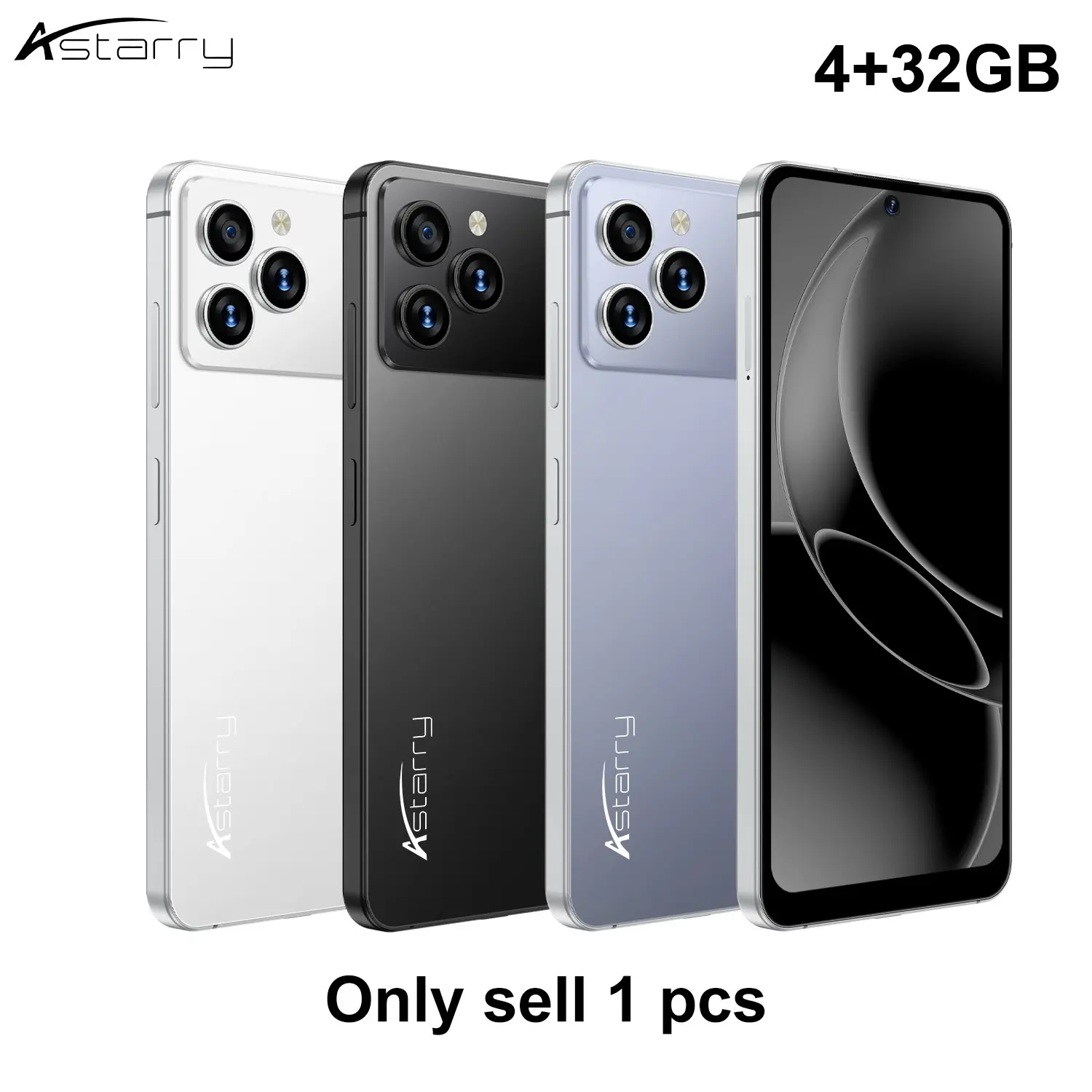 Astarry-Smartphone Spark 50 Pro, Android 12, 4GB+32GB, Bluetooth compatibility, WiFi, 7.2-inch HD display, face recognition, dual card dual standby, MTK6762, 4300 battery, 5+13MP, fast charge and use.