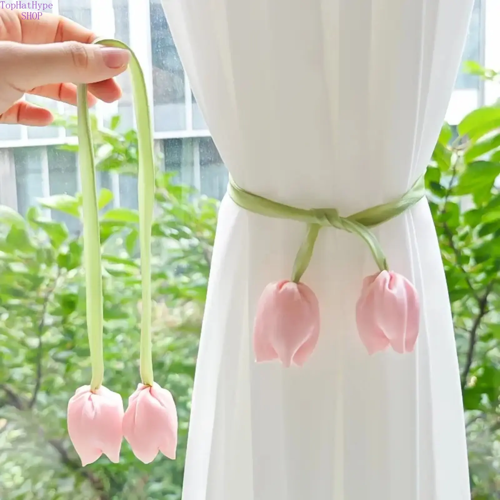 2pcs Tulip-Shape Curtain Tiebacks - Window Decor Ideas, Home Decoration Accessory, Moving Gift, Wedding Event Supply