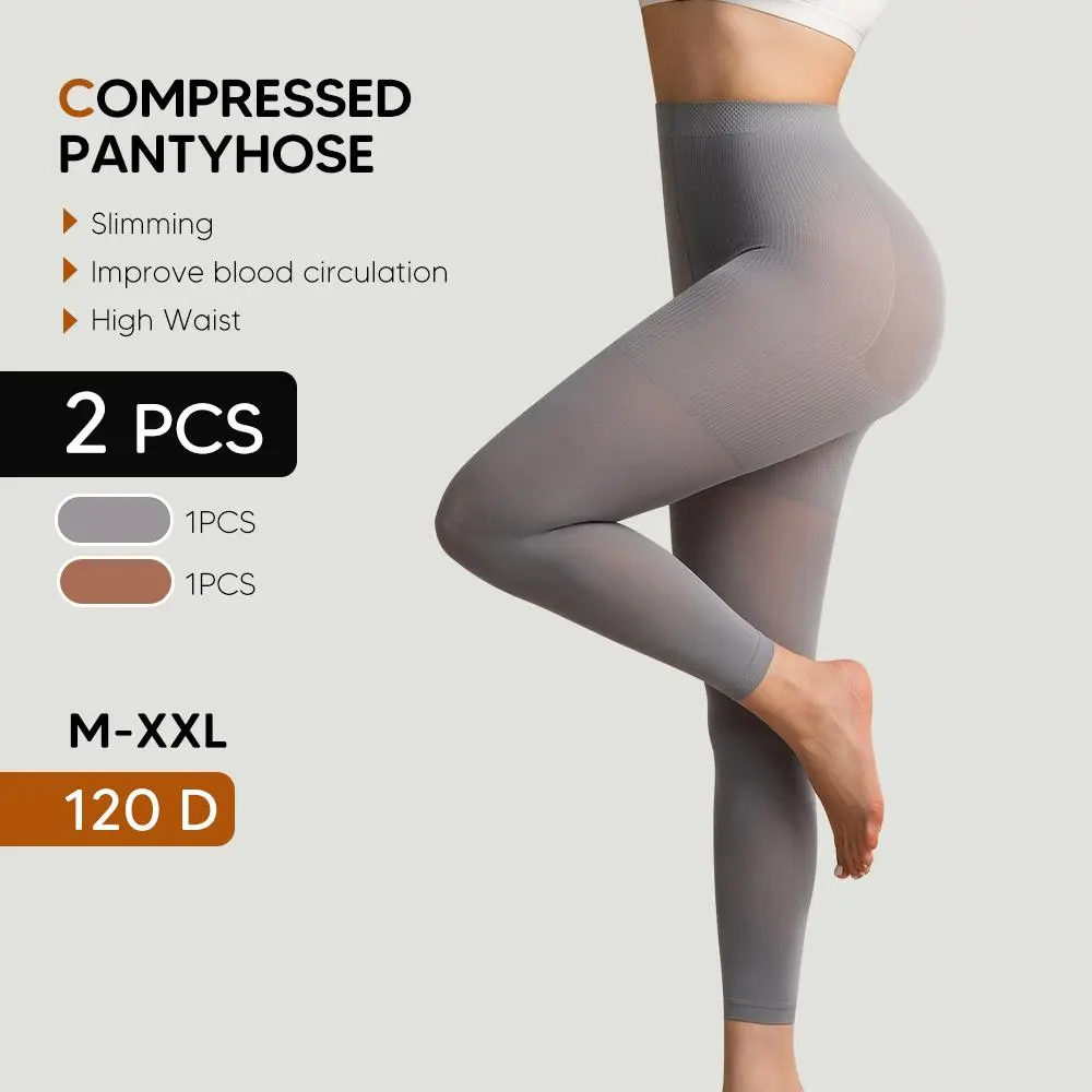 MUEE Women's Minimalist Footless Tights, 2/5 Pack Lightweight Stretchy Nylon Blend with 8-15mmHg Graduated Compression Support, Lightweight Stretchy Tights, Footless Fit, Basic, Classic, Polyamide