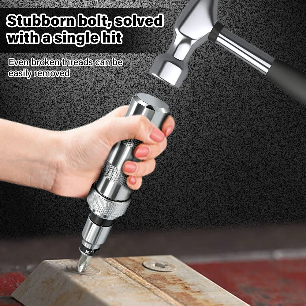 7-Piece Impact Screwdriver Set, Metal Impact Screwdriver Bits, Multi-Function Screw Extractor, Durable Repair Kit for Maintenance