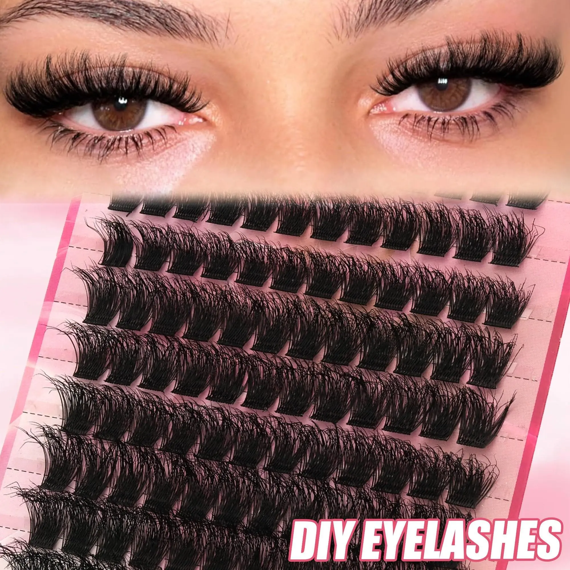 156 DIY Lash Extension Kit, Includes 8-16mm Fluffy Single Lashes, Soft Fiber False Eyelashes, Home Use, Perfect for Beginners