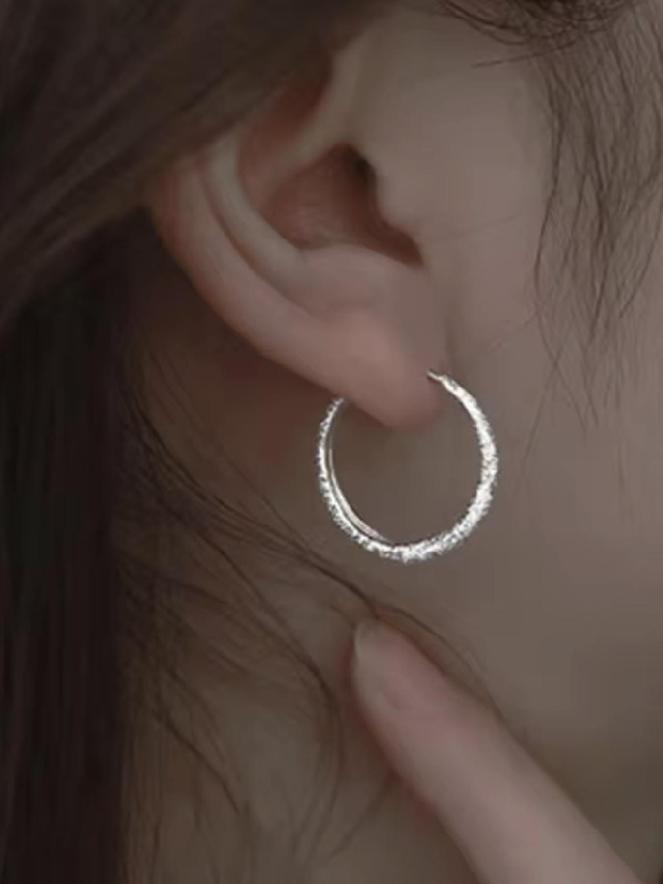 Rhinestone Decorated Hoop Earrings, Elegant for Women for Party, Daily Clothing Decor, Trendy All-match & Exquisite for Birthday Gift, Classic Style Earrings