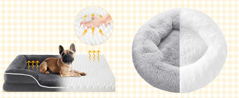 Calming Donut Cat & Dog Bed for Small Dogs, Faux Fur Plush Round Dog Bed, Anti-Anxiety Waterproof Anti-Slip, Brown, 20*20*8 Inches Calming Donut Cat & Dog Bed for Small Dogs, Faux Fur Plush Round Dog Bed, Anti-Anxiety Waterproof Anti-Slip, Brown, 20*20*8 Inches