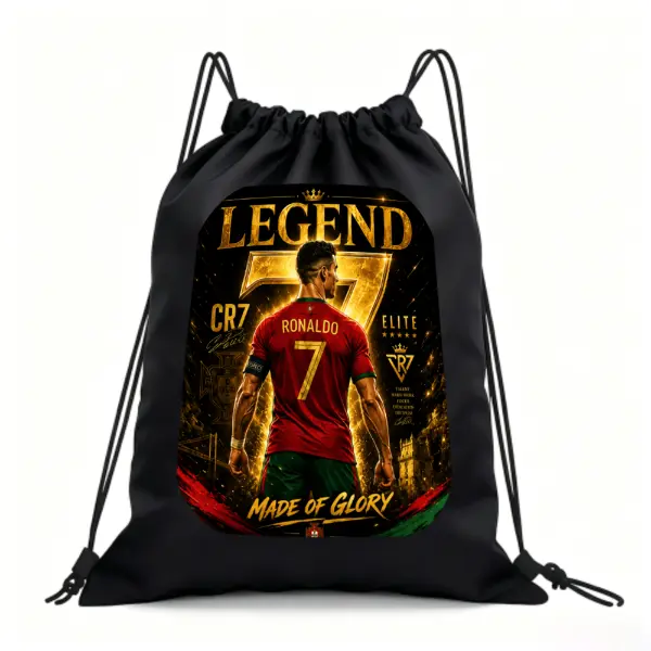 CR7 Waterproof Drawstring Gym Backpack, Soccer Fan Outdoor Storage Sack