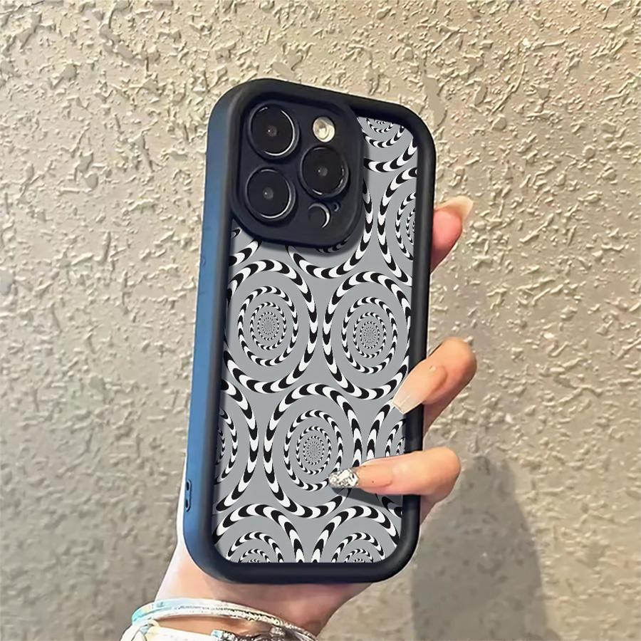 Phone Case: 1pc Optical Illusion Spiral Pattern Phone Case Suitable for Apple iPhone 17 E Air Pro ProMax iPhone16 15 14 Plus 13 12 Mini 11 X XS XR Antidrop Softshell Modern Fashion Can Be Given to Friends