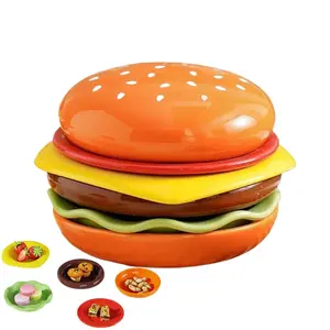 Stackable Hamburger Plate Set 6pcs Seasoning Plate Burger Sauce Bowls Condiment bowls Mini Dinner Plate Sauce Container