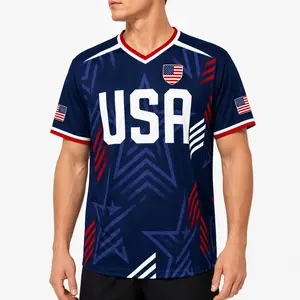 USA Patriotic V Neck Jersey Shirt, Statue of Liberty Graphic Short Sleeve Summer Sports Top for Men Women, 4th of July Outfit,clothes,outfits,men's wear,men fashion,summer men clothes,fashion men clothes,4th of july shirts
