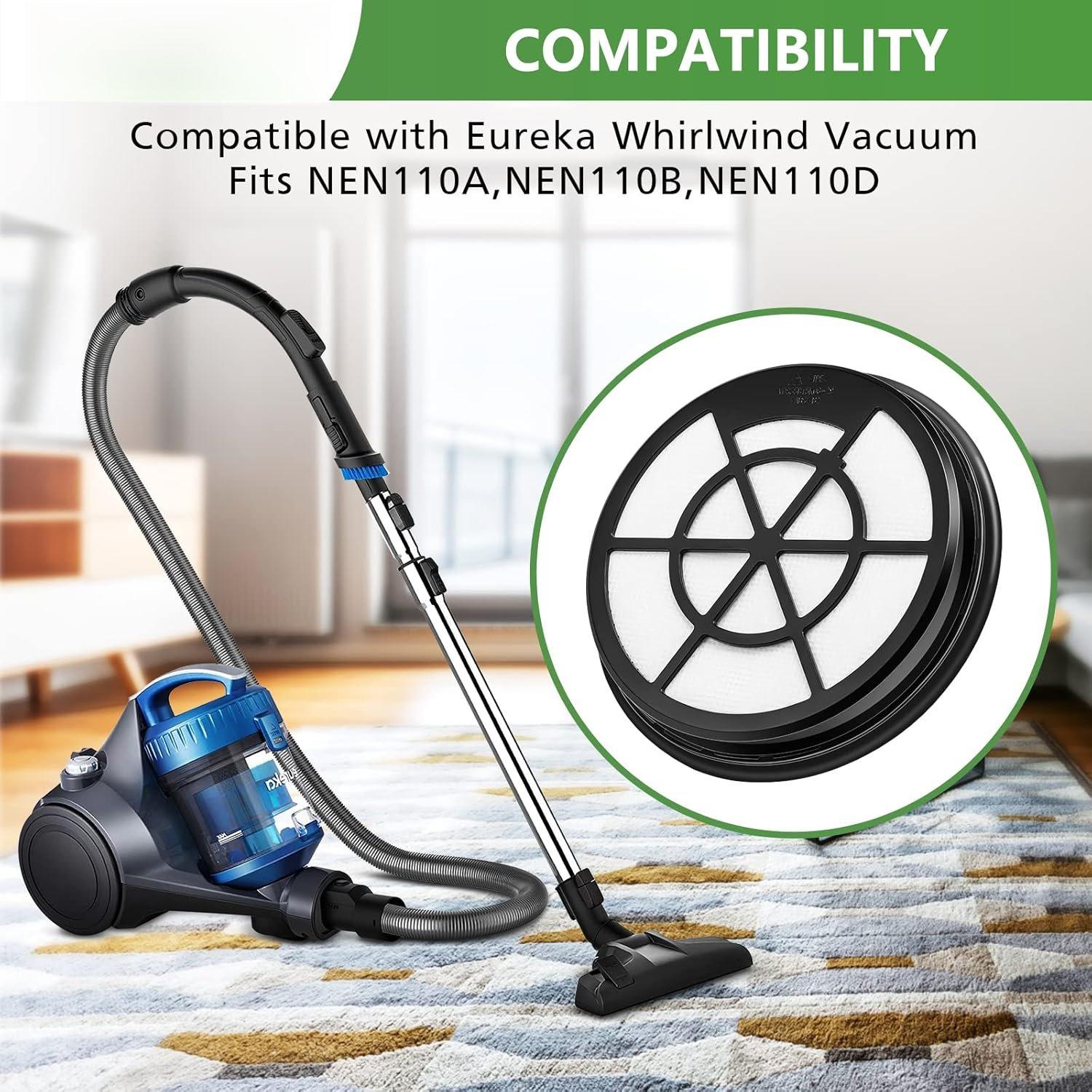NEN110A Vacuum Filter, Inlet Frame and Sponge Filter Compatible with Eureka Whirlwind Bagless Canister Vacuum Cleaner, Fits NEN110A, NEN110B, NEN110D(4-Pack)