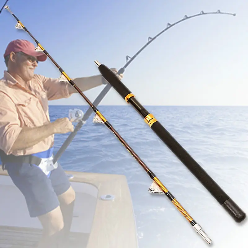 2 Sections Trolling Rod Slowing Jigging Rod Boat Pole Offshore Rod 70.8inches/180cm 50-120LB
