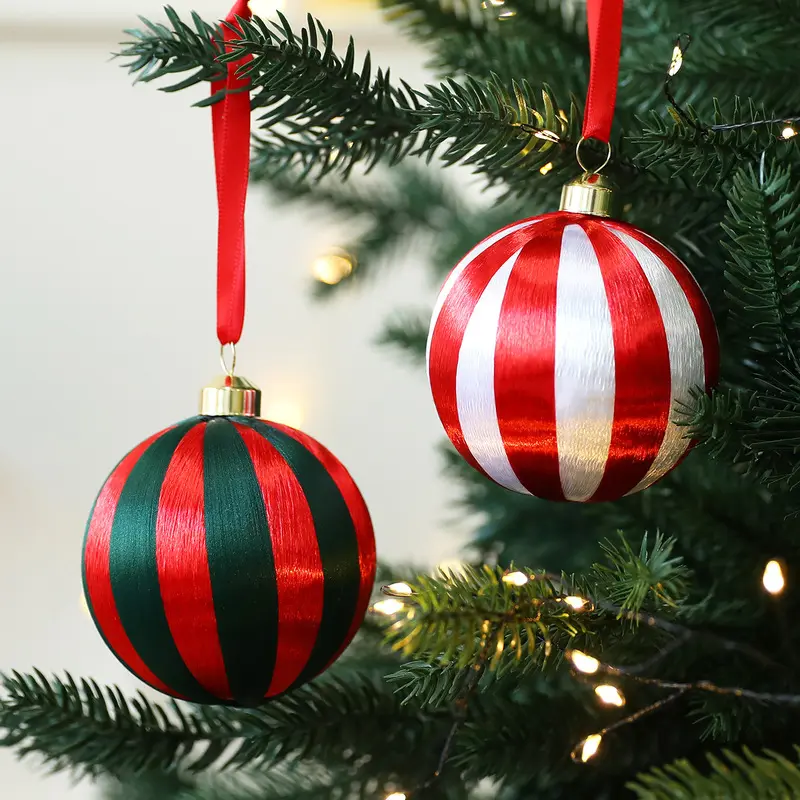 New 8CM wire-wrapped ball Christmas tree ornament, Christmas decoration, window display piece, hanging decoration