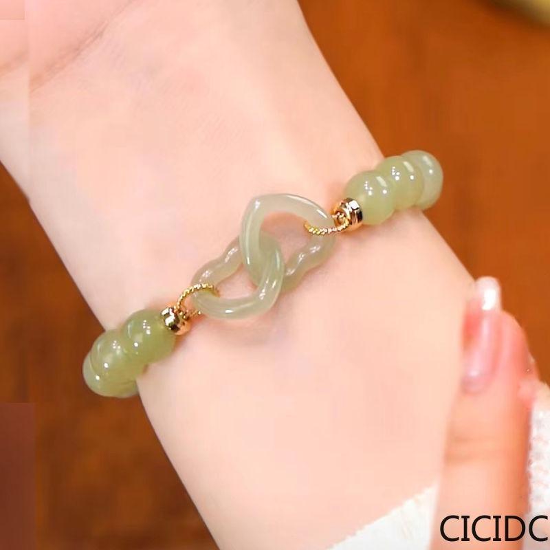 Genuine Jade Beads Bracelets Different Shape Charm Green Color , Gift For Girlfriends Girls.