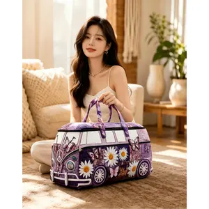 Unisex Boho Aesthetic Quilted Weekender Travel Bag - High-Capacity Polyester Zip Gym Bag, Lightweight, Comfortable Hippie Design Sports Duffels for Outdoor Travel
