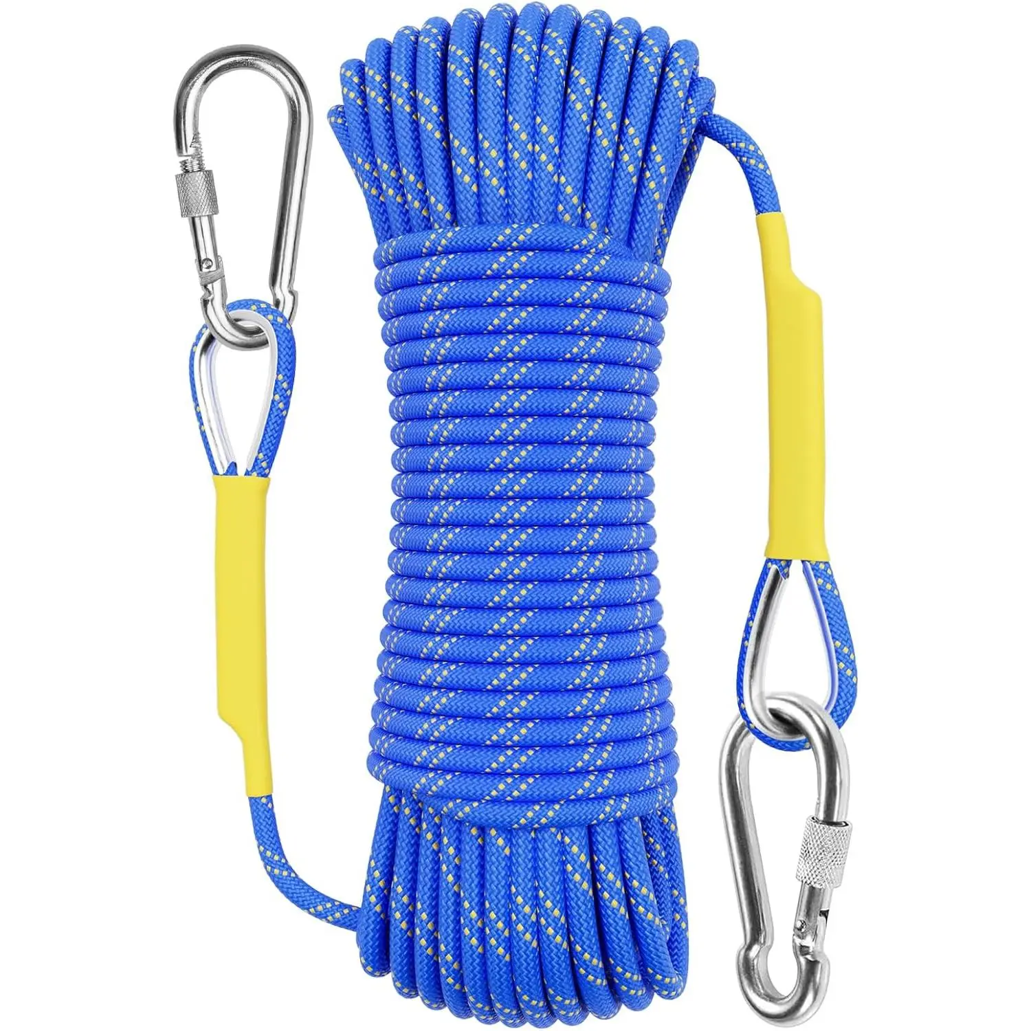 8 mm 13 Whole Core Static Outdoor Climbing Rope - 300 kg Load Capacity, Available in 10M(32ft),20M(64ft),30M(96ft),50M(160ft),70M(230ft),152M(500ft),352M(1000ft) for Fire Rescue, Training, Backup
