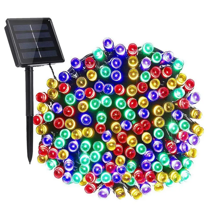 Solar Powered String Light, 100LED Solar String Light with 8 Lighting Modes, Waterproof Outdoor Lighting Decoration for Outside Wedding Party Garden P
