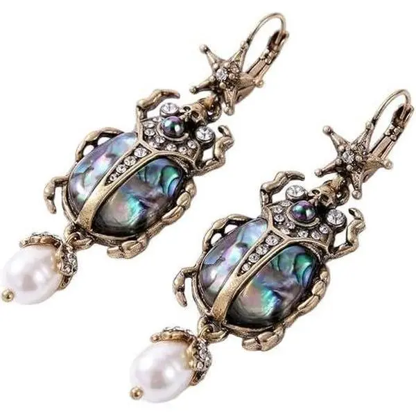 Whimsical Beetle Scarab Drop Dangle Earrings for Women, Gothic  Inspired   for Birthday Anniversary