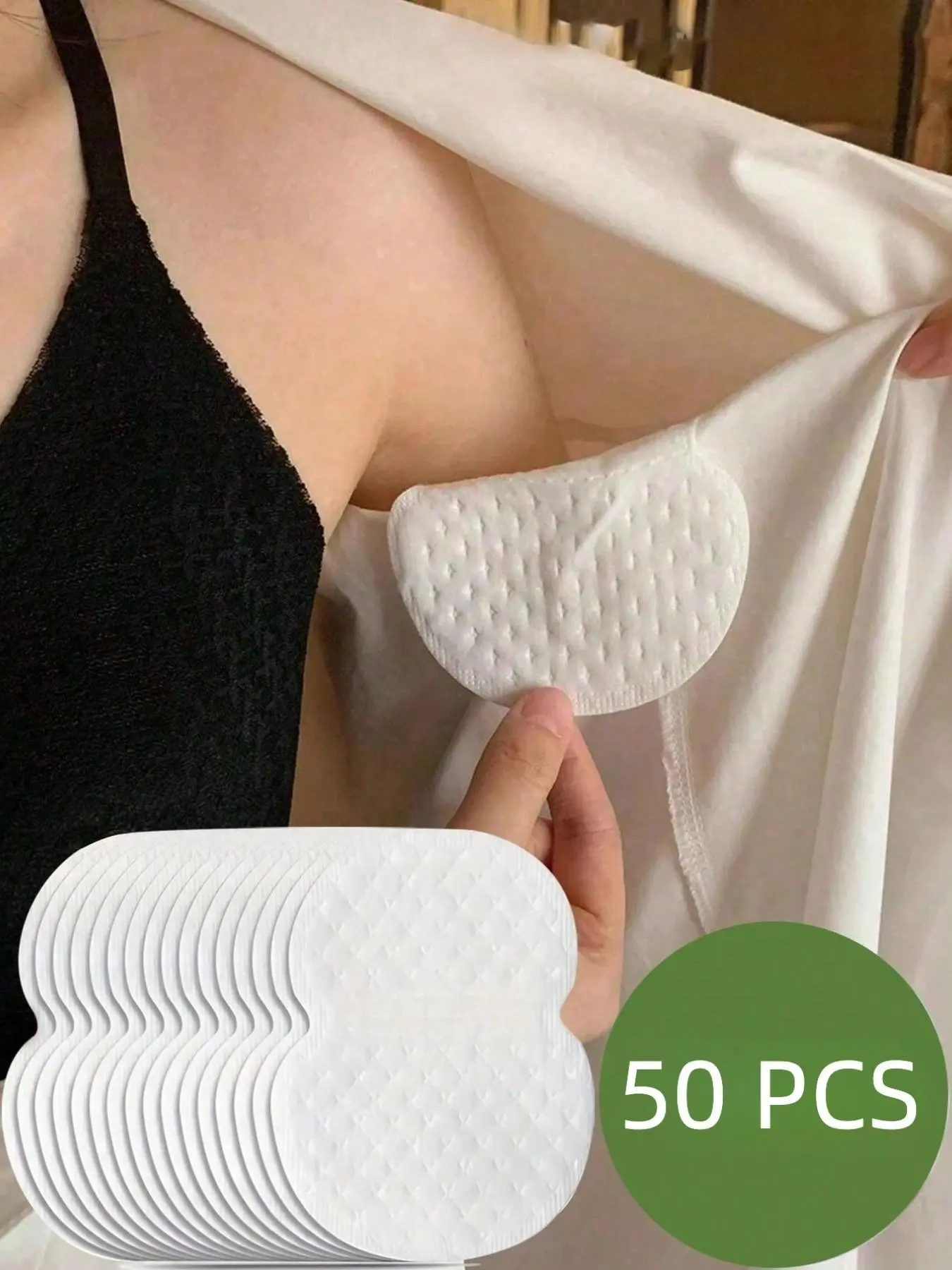 50PCS Invisible Underarm Sweat Pads, Disposable Armpit Sweat Pads, Sweat Absorbing Stick-On Pads for Men & Women, Perfect for Work, Sports & Daily Wear
