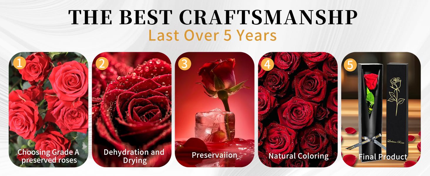 Single Forever Roses Luxury Gift for Women/Men, Fresh Flowers Bouquet for Girlfriend, Wife, Mom, Anniversary, Valentine's Day, Wedding, Graduation, Christm